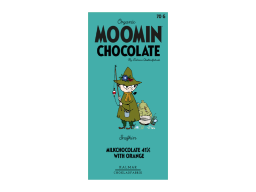 Organic Moomin Chocolate Snufkin - Mjölkchoklad 41% med Apelsinsmak